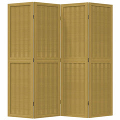 vidaXL Room Divider 4 Panels Brown Solid Wood Paulownia 4