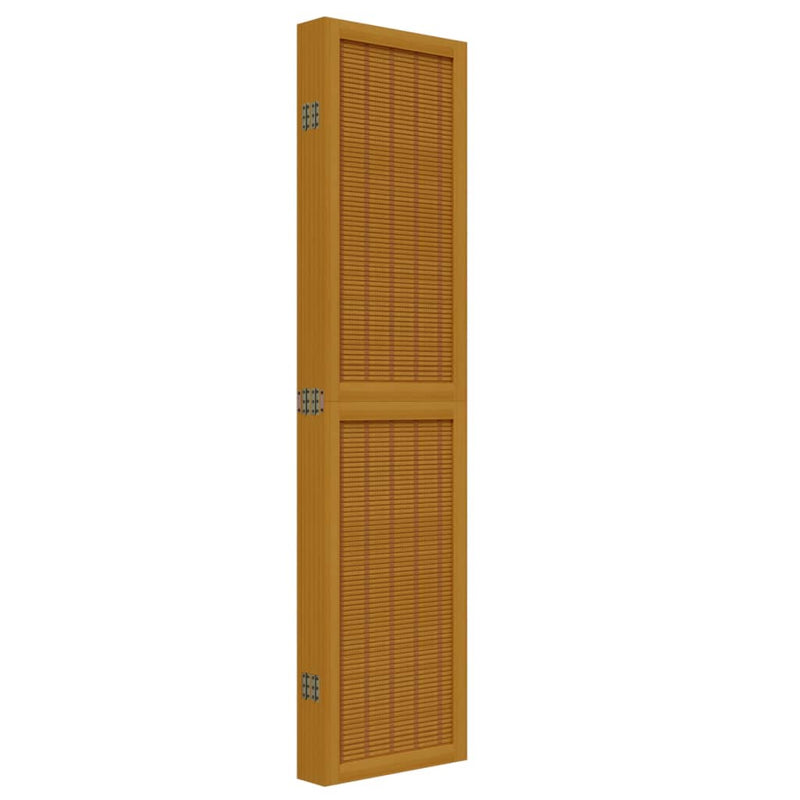 Room Divider 6 Panels Brown Solid Wood Paulownia