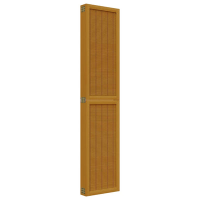 Room Divider 6 Panels Brown Solid Wood Paulownia