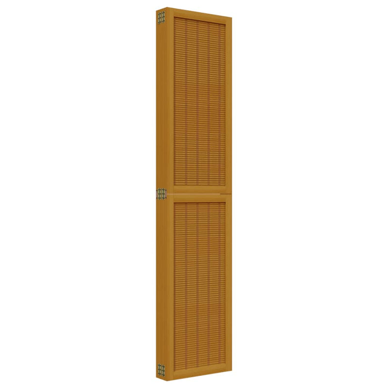 Room Divider 6 Panels Brown Solid Wood Paulownia