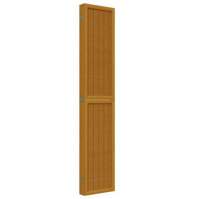 Room Divider 6 Panels Brown Solid Wood Paulownia