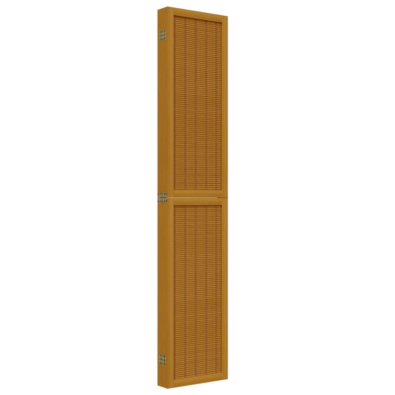 Room Divider 6 Panels Brown Solid Wood Paulownia