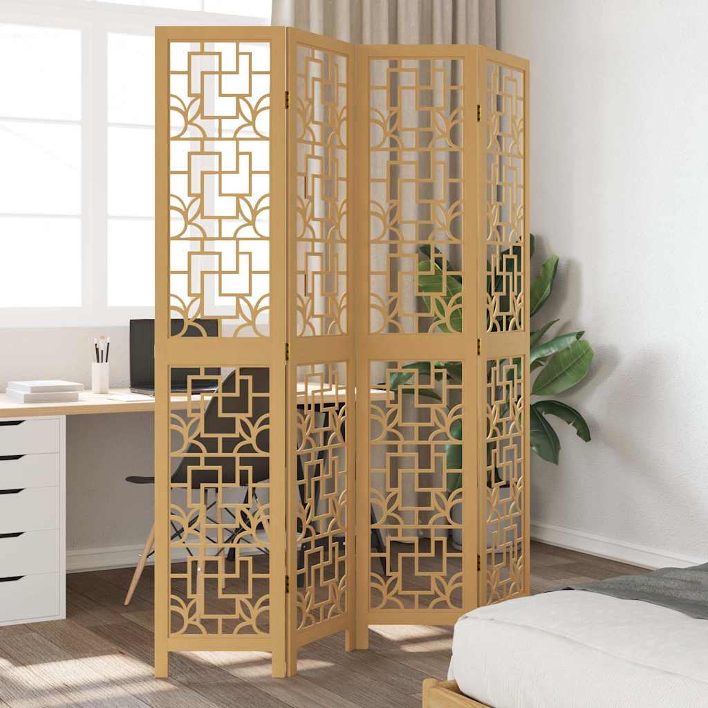 Room Divider Panels Brown Solid Wood Paulownia 40 x 200 cm 4