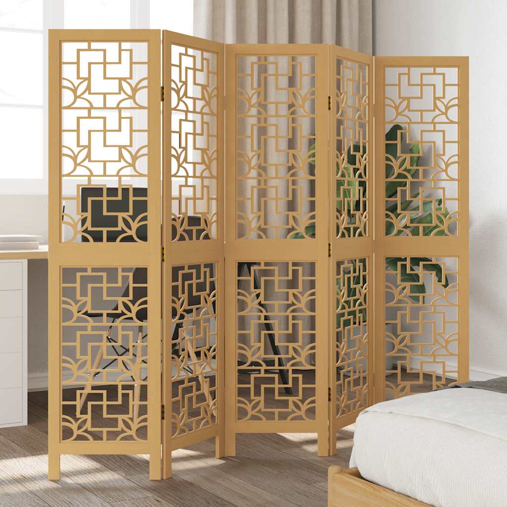 Room Divider Panels Brown Solid Wood Paulownia 40 x 160 cm 5