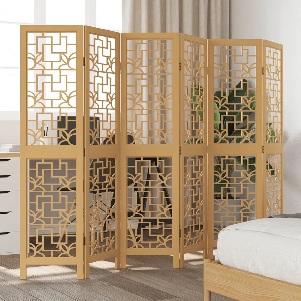 Room Divider Panels Brown Solid Wood Paulownia 40 x 160 cm 6