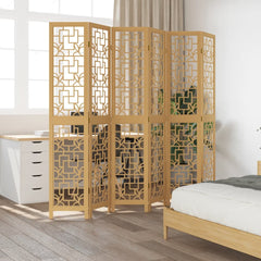 Room Divider Panels Brown Solid Wood Paulownia 40 x 200 cm 6