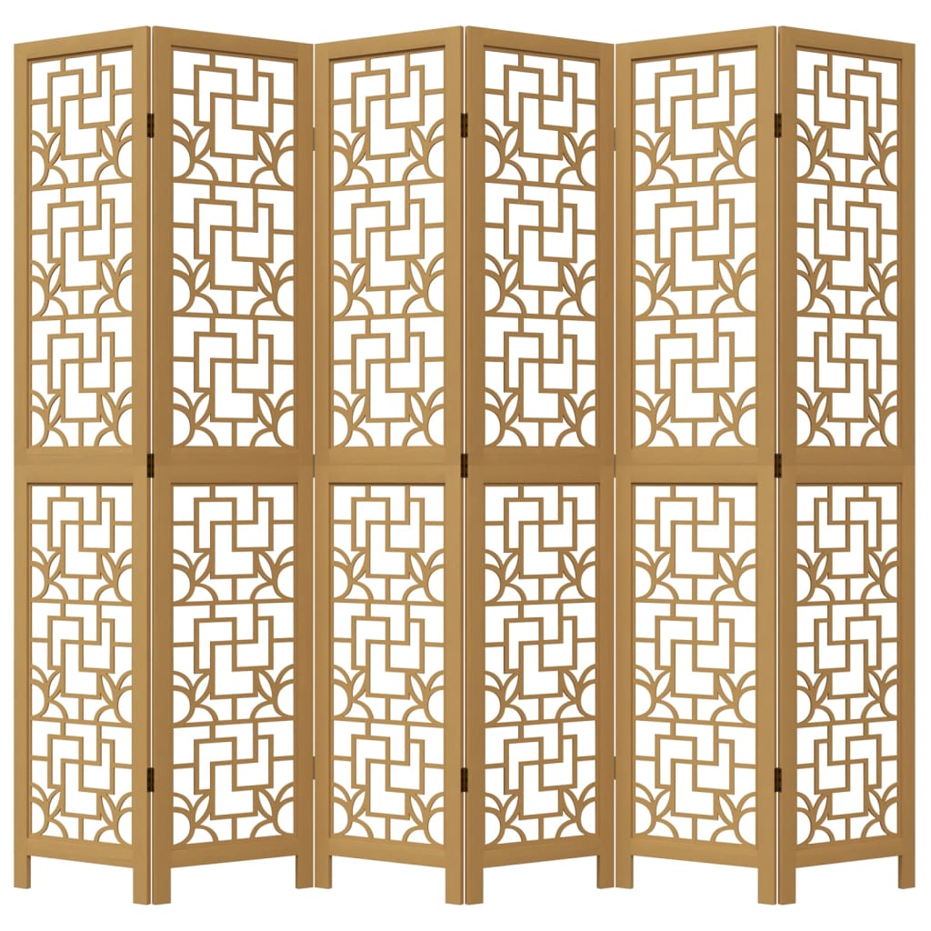 Room Divider Panels Brown Solid Wood Paulownia 40 x 200 cm 6