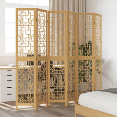 Room Divider Panels Brown Solid Wood Paulownia 40 x 200 cm 6