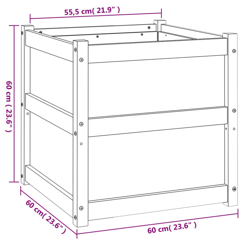 Garden Planter 60x60x60 cm Impregnated Wood Pine