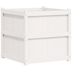vidaXL Garden Planter White 70x70x70 cm Solid Wood Pine 2