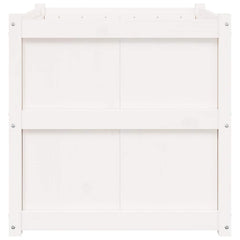 vidaXL Garden Planter White 70x70x70 cm Solid Wood Pine 6