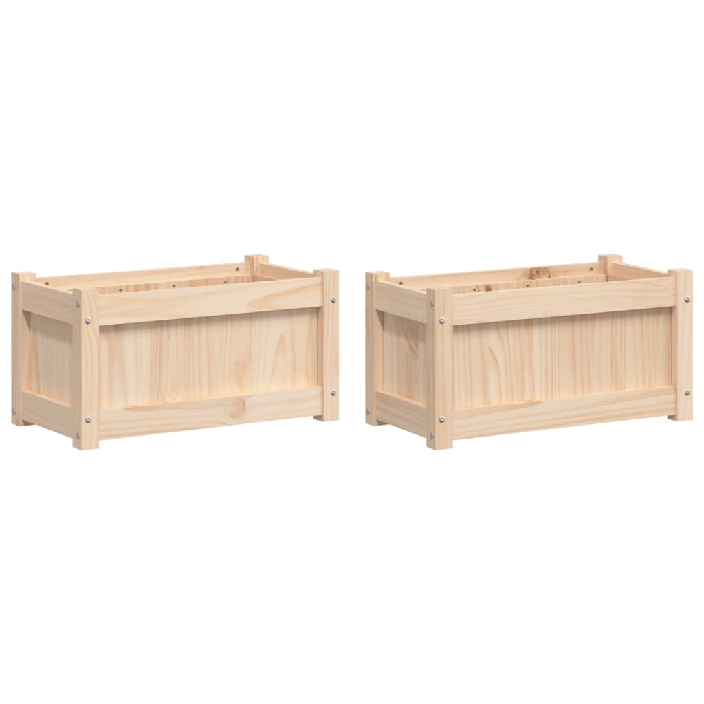 vidaXL Garden Planters 2 pcs Solid Wood Pine 2