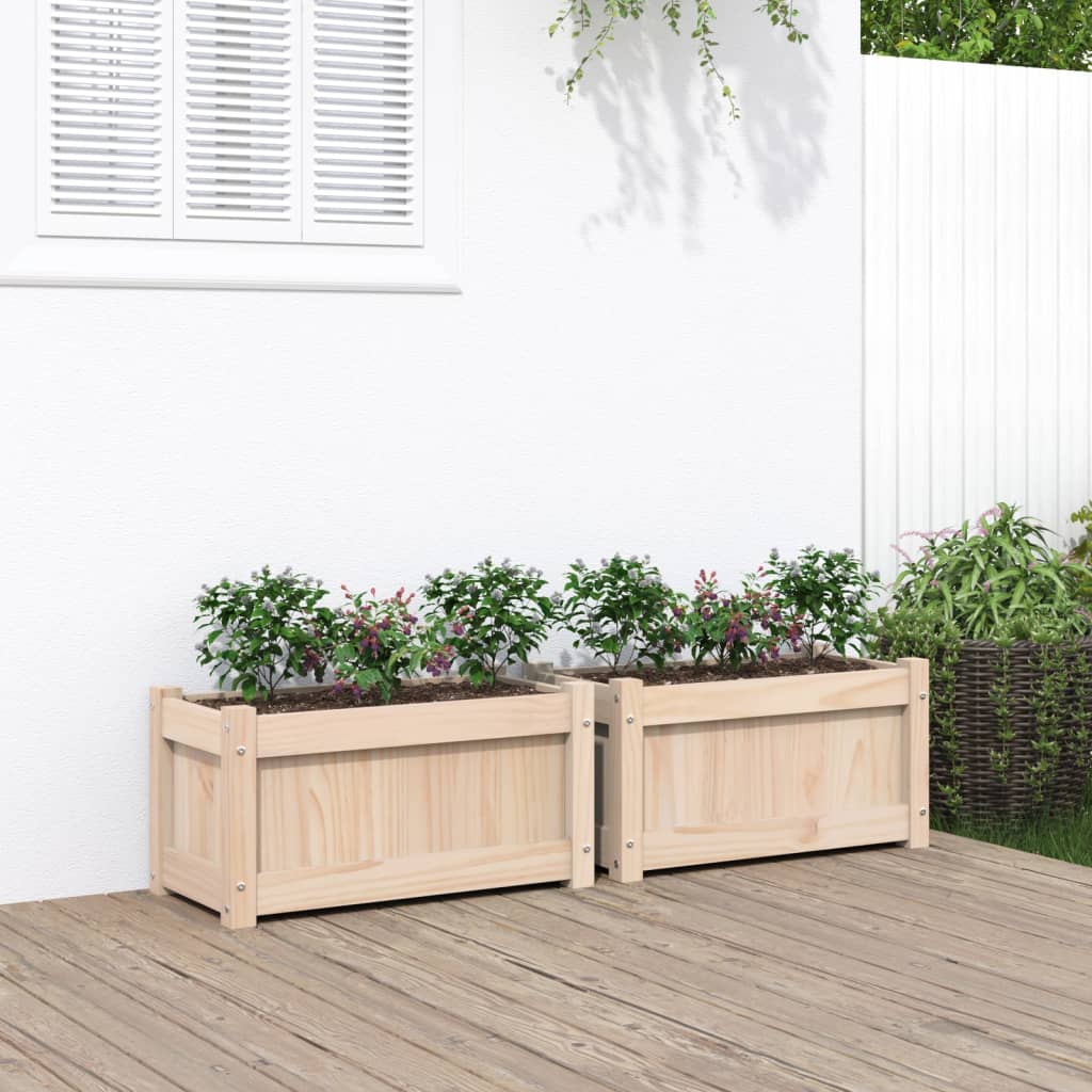 vidaXL Garden Planters 2 pcs Solid Wood Pine 1