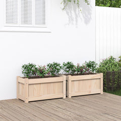 vidaXL Garden Planters 2 pcs Solid Wood Pine 1