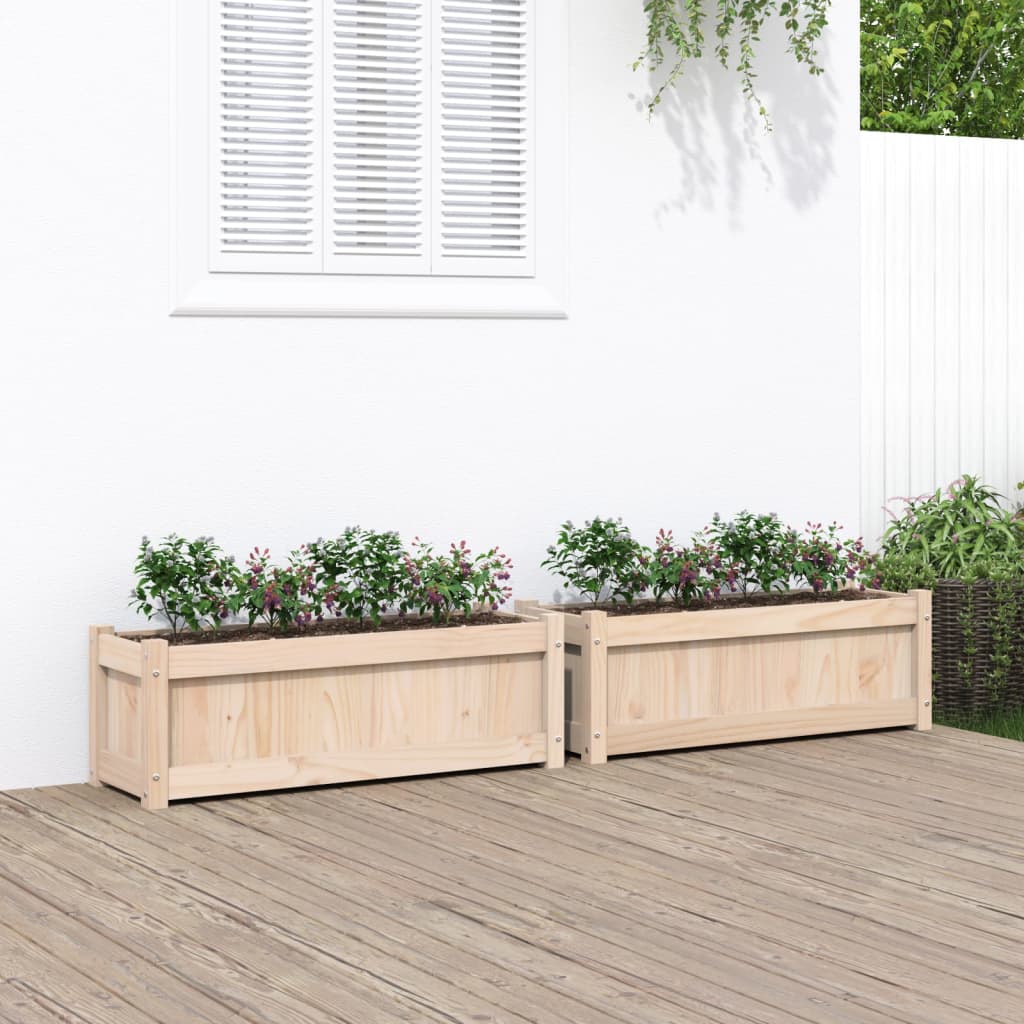 vidaXL Garden Planters Solid Wood Pine