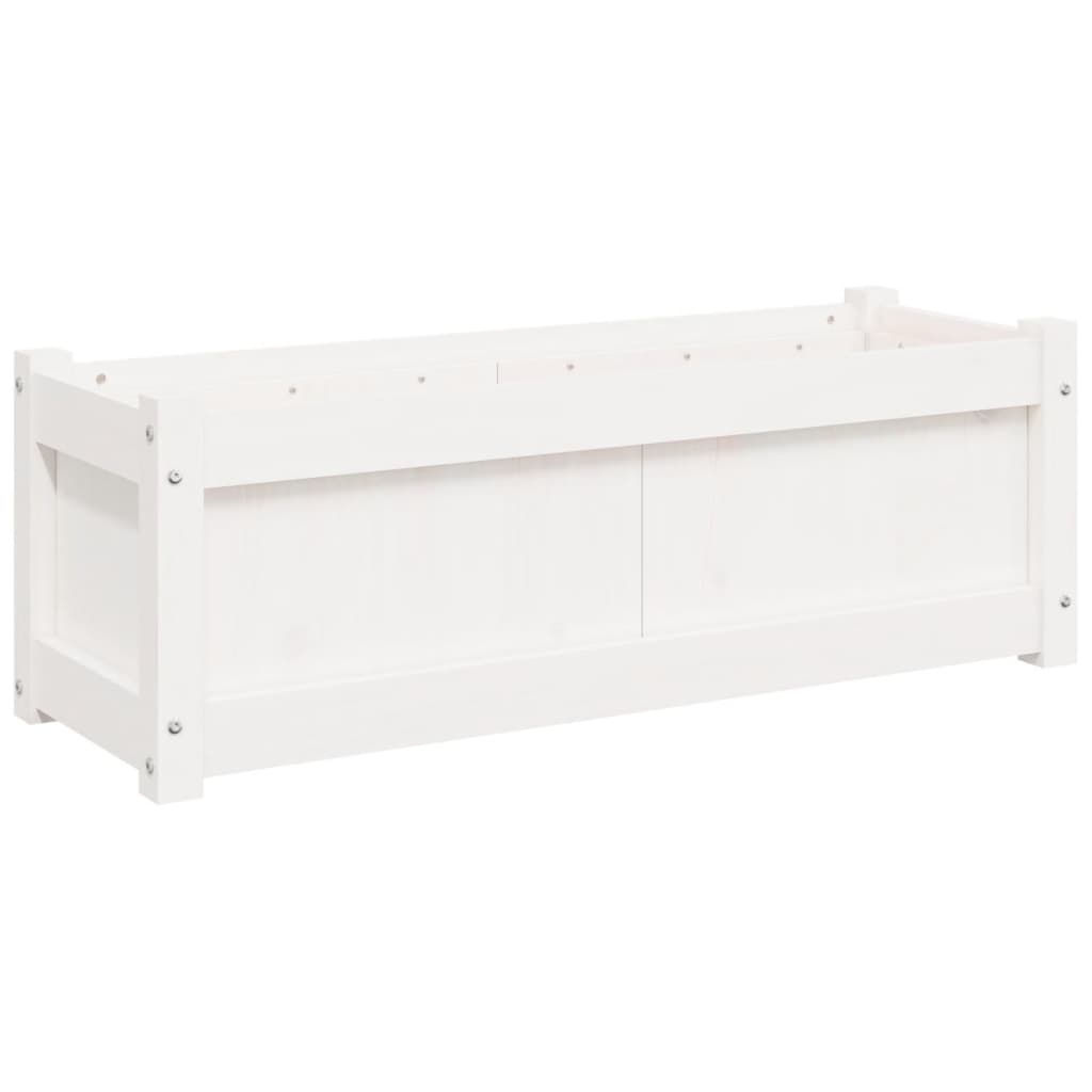 vidaXL Garden Planter White 90x31x31 cm Solid Wood Pine 2