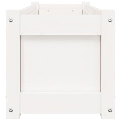vidaXL Garden Planter White 90x31x31 cm Solid Wood Pine 6