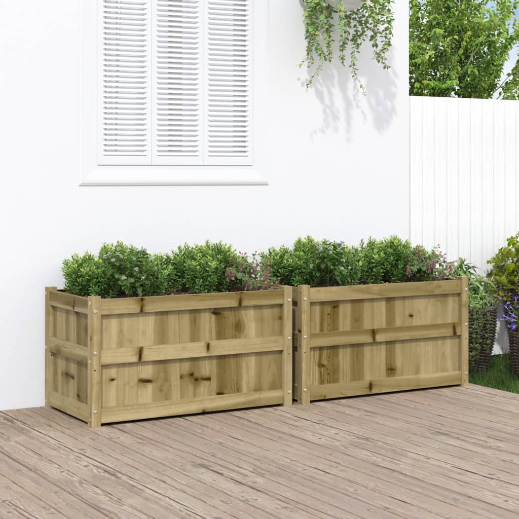 Garden Planters Solid Wood Pine Natural impregnated 2