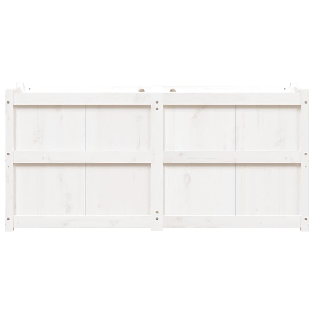vidaXL Garden Planter White 150x50x70 cm Solid Wood Pine 4