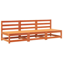 vidaXL Garden Sofas Armless 3 pcs Wax Brown 70x70x67cm Solid Wood Pine 2