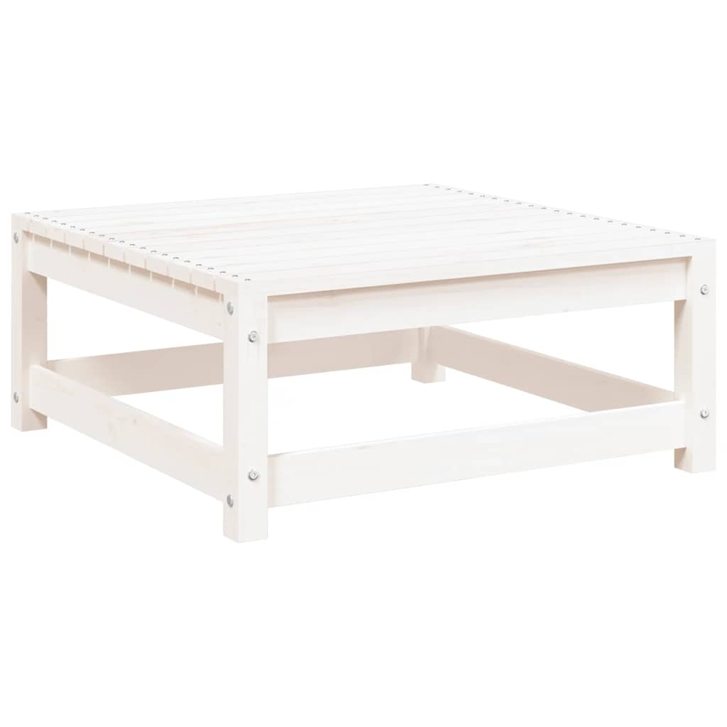 vidaXL Garden Footstool White 70x70x30 cm Solid Wood Pine 2