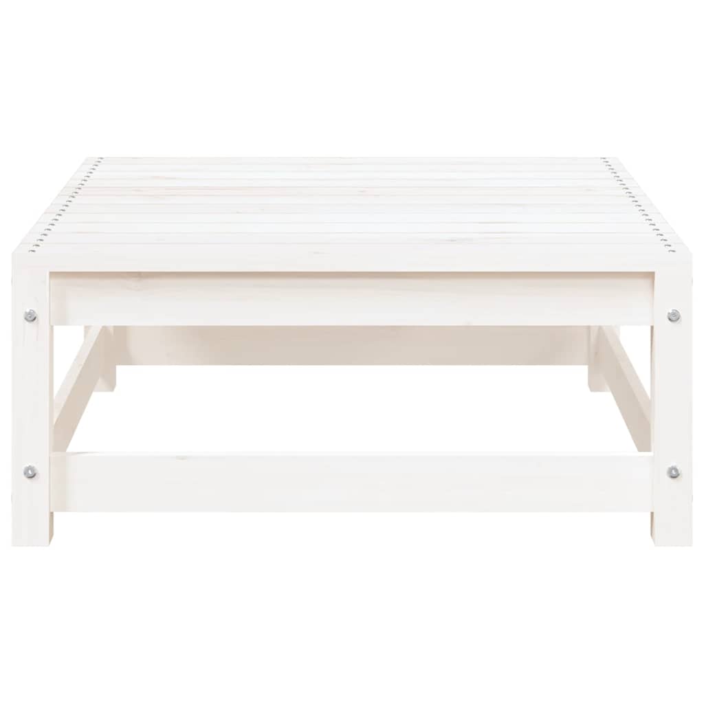 vidaXL Garden Footstool White 70x70x30 cm Solid Wood Pine 4