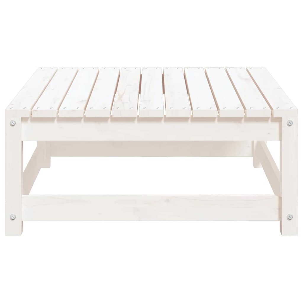 vidaXL Garden Footstool White 70x70x30 cm Solid Wood Pine 5