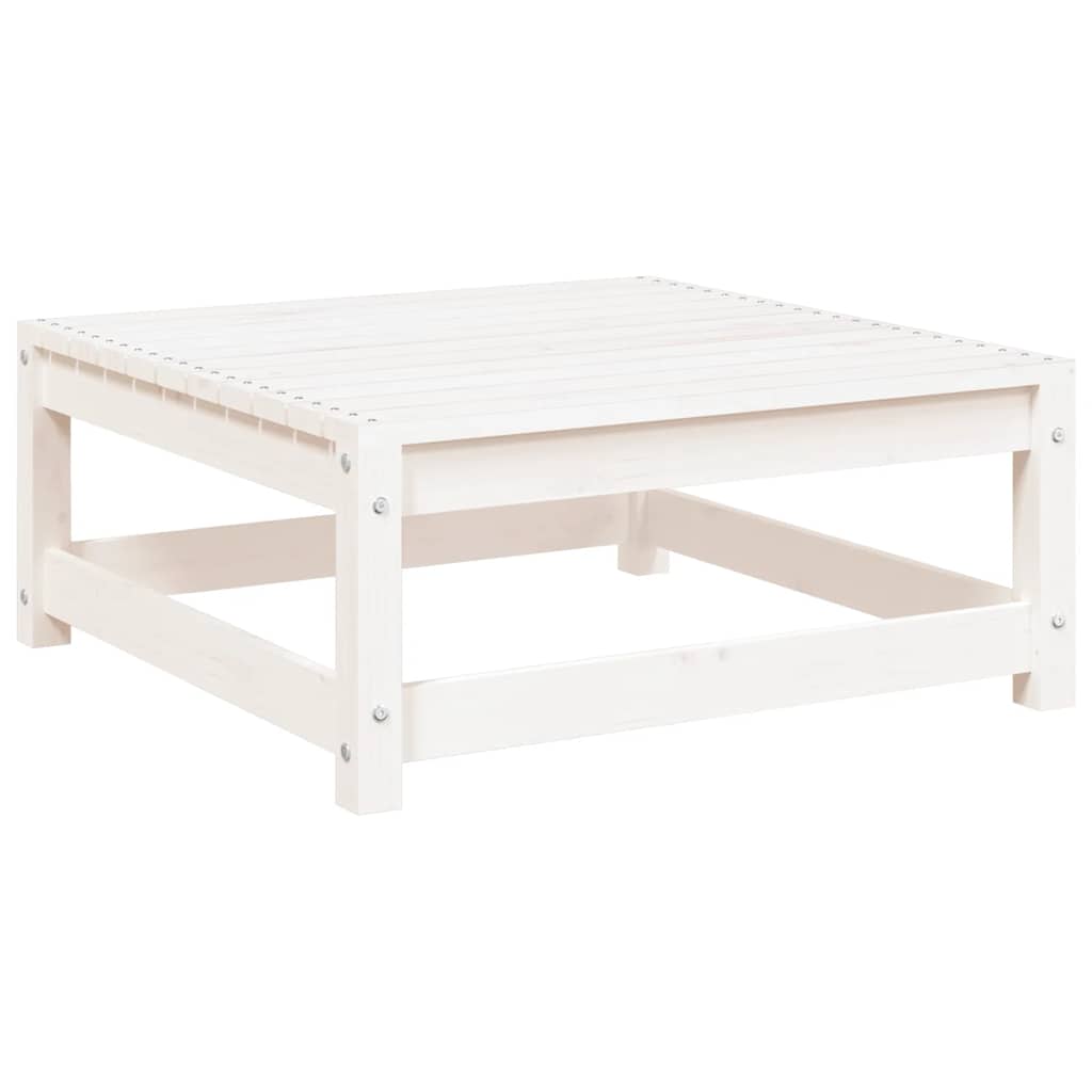 vidaXL Garden Footstool White 70x70x30 cm Solid Wood Pine 6