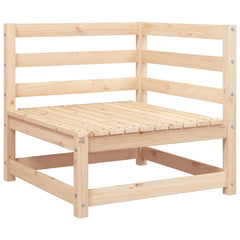 Garden Sofa with Footstool 2-Seater Solid Wood Pine Corner + Chair + Footrest Natural pine