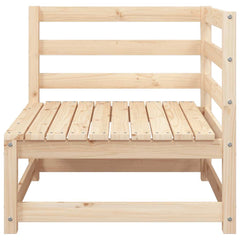 Garden Sofa with Footstool 2-Seater Solid Wood Pine Corner + Chair + Footrest Natural pine