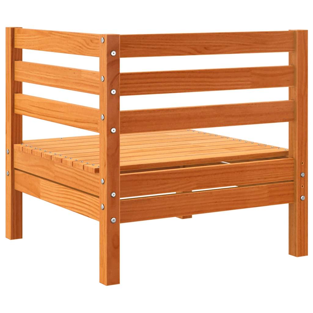Solid pine wood Medium Wax Brown Corner sofa