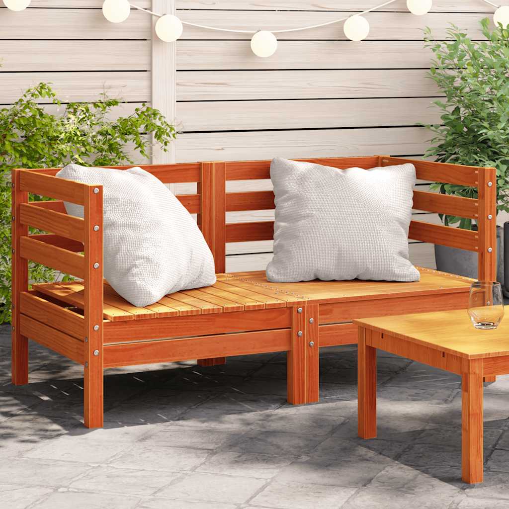 Solid Douglas wood Medium 2 pcs Wax brown Corner sofa