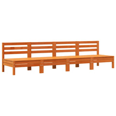 Corner Sofa Treated Pine Wood 4 pcs Wax brown