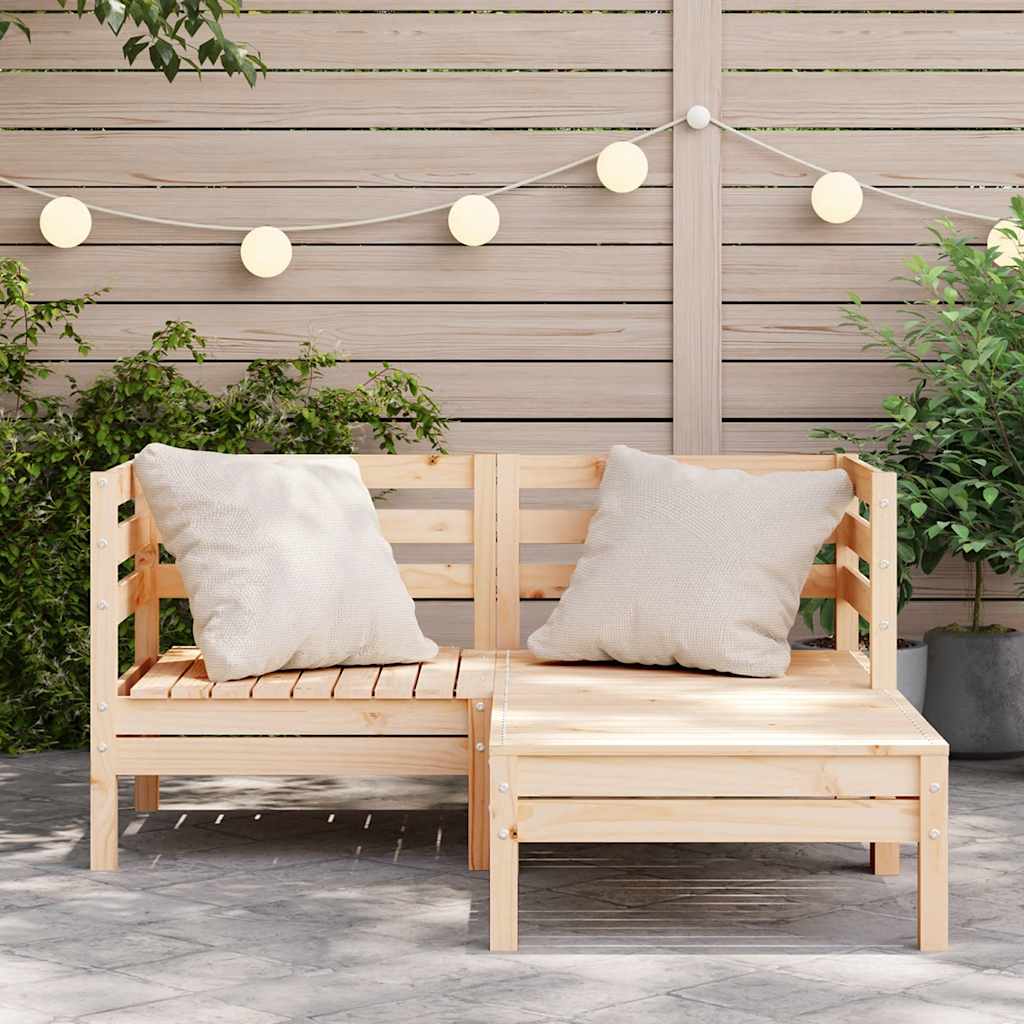 Corner Sofa Solid Pine Wood Standard Natural Pine 2x corner + footrest
