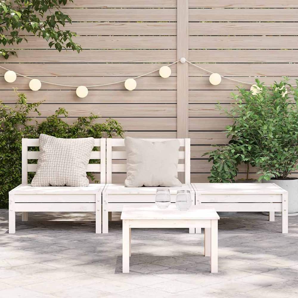 vidaXL Corner Sofa 3-Seater Solid pine wood White Pine 3-seater 3