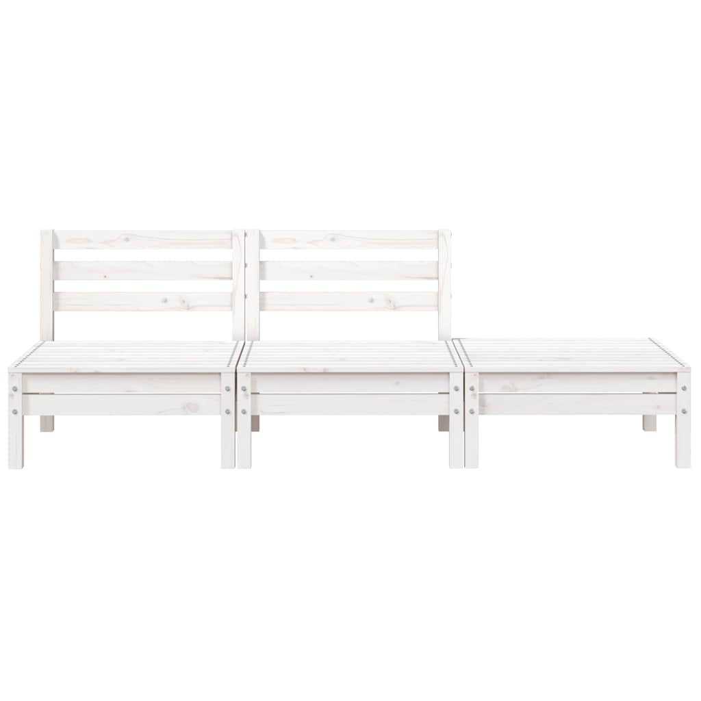 vidaXL Corner Sofa 3-Seater Solid pine wood White Pine 3-seater 4