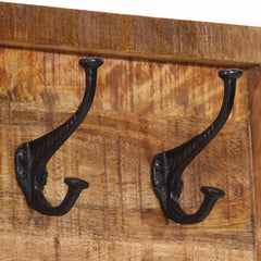vidaXL Wall-mounted Coat Rack with 5 Hooks Solid Wood Mango 5