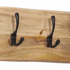 vidaXL Wall-mounted Coat Rack with 4 Hooks Solid Wood Mango 5