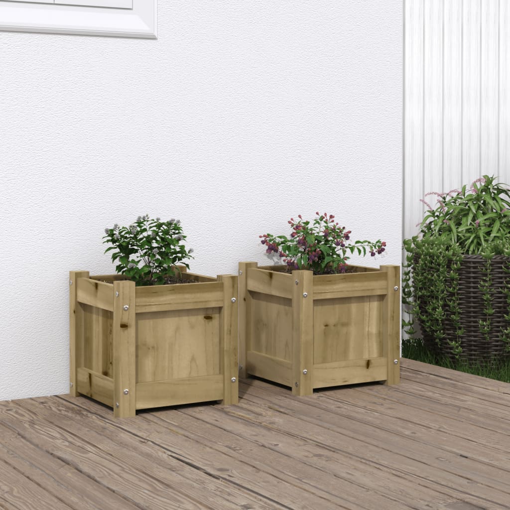 vidaXL Garden Planters Solid Wood Pine