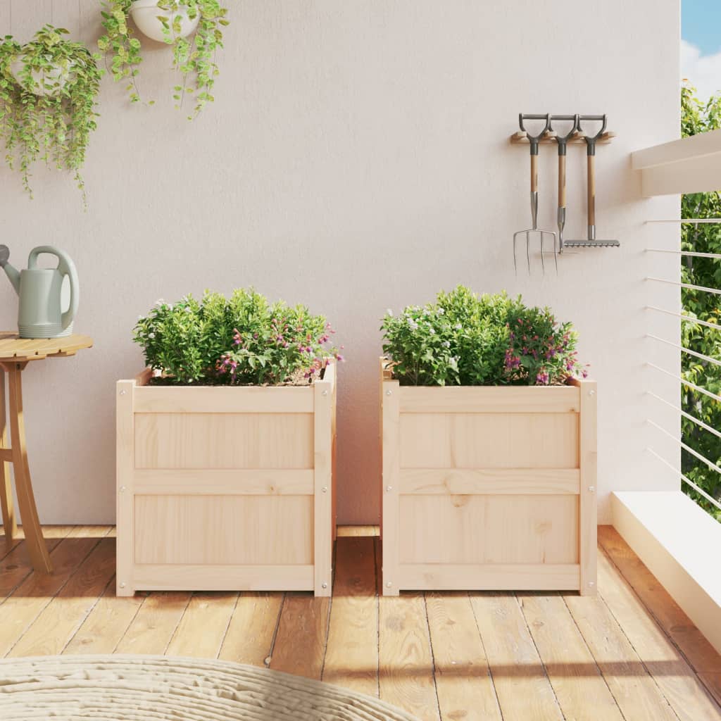 Garden Planters Solid Wood Pine Natural pine 2