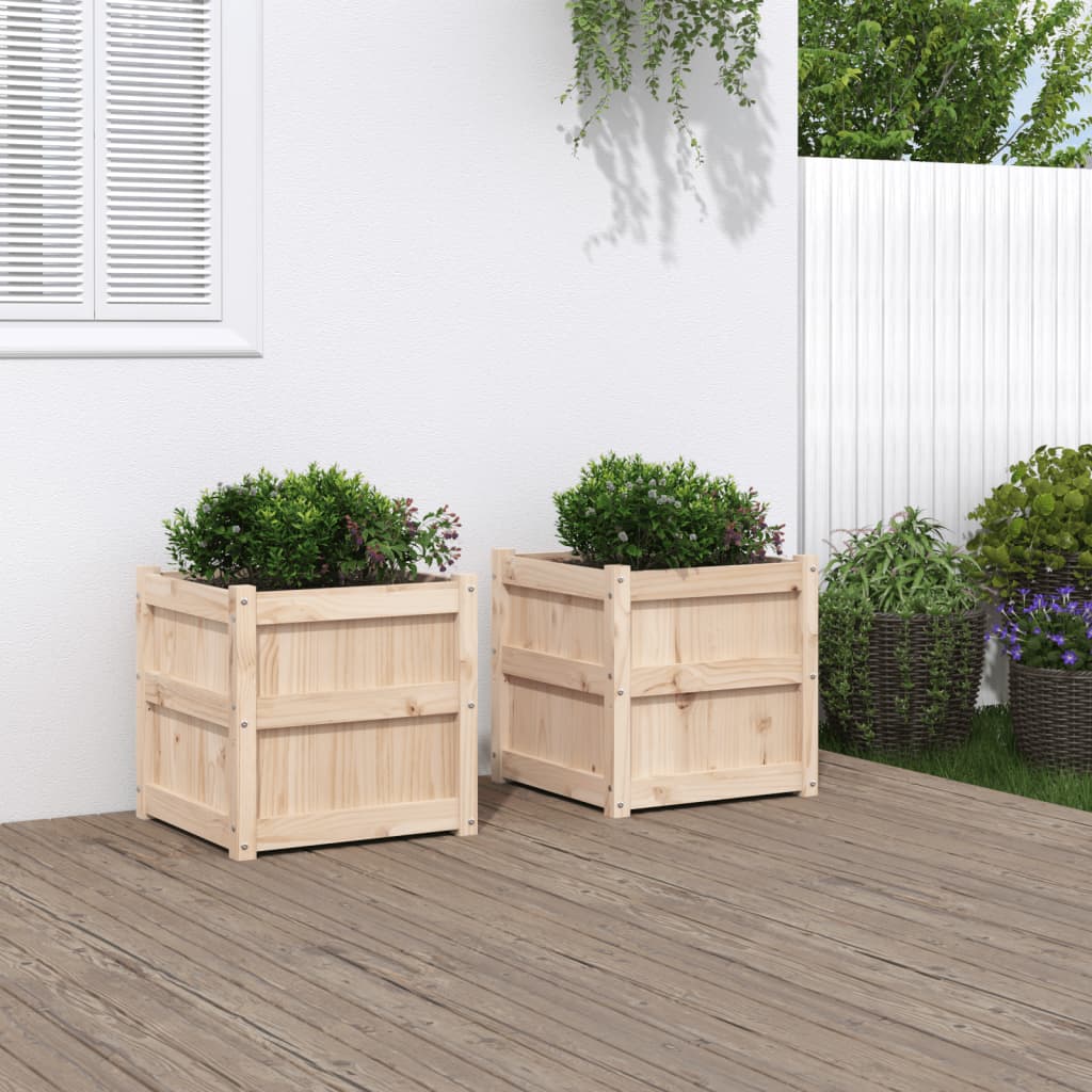 Garden Planters Solid Wood Pine Natural pine 2
