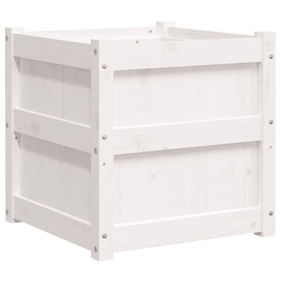 Garden Planters 2 pcs White Solid Wood Pine