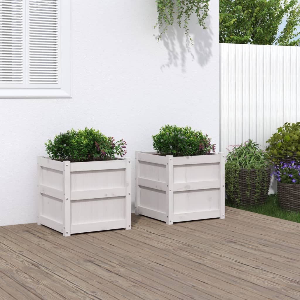 Garden Planters Solid Wood Pine White pine 2