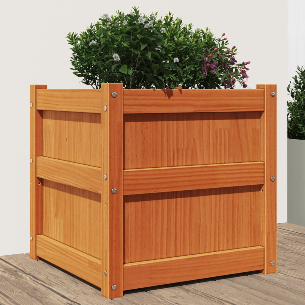 Garden Planters Solid Wood Pine Brown pine 1