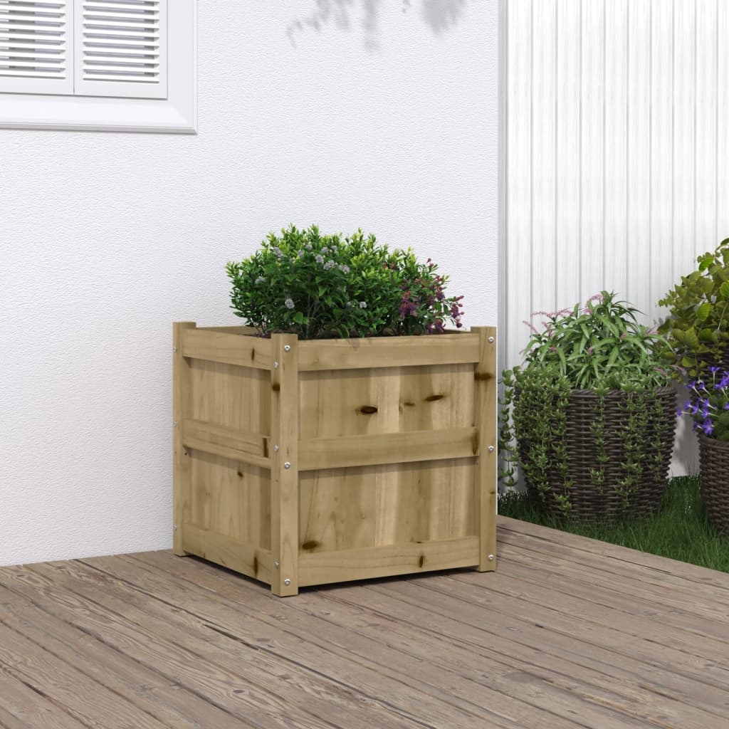 Garden Planters Solid Wood Pine Natural impregnated 1
