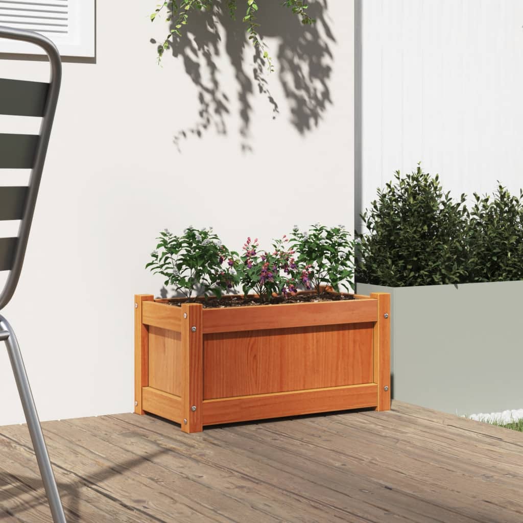 vidaXL Garden Planter Wax Brown 60x31x31 cm Solid Wood Pine 3