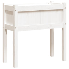 vidaXL Garden Planter with Legs White 70x31x70 cm Solid Wood Pine 2