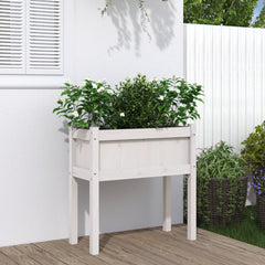 vidaXL Garden Planter with Legs White 70x31x70 cm Solid Wood Pine 1