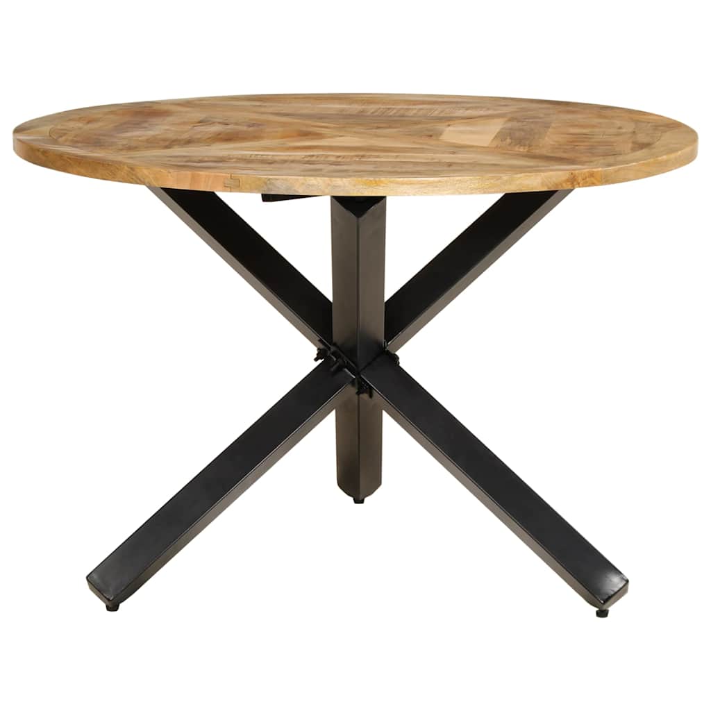 vidaXL Dining Table Ø110x75 cm Solid Wood Rough Mango 2
