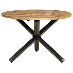 vidaXL Dining Table Ø110x75 cm Solid Wood Rough Mango 2